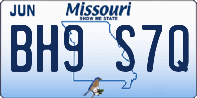 MO license plate BH9S7Q