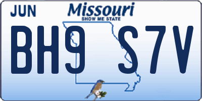 MO license plate BH9S7V