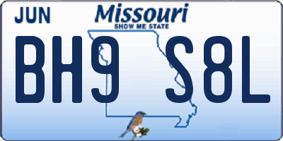 MO license plate BH9S8L