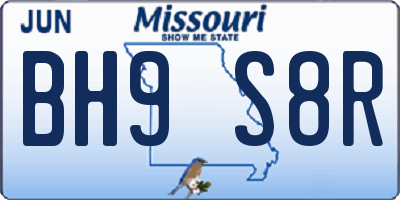 MO license plate BH9S8R