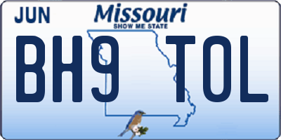 MO license plate BH9T0L