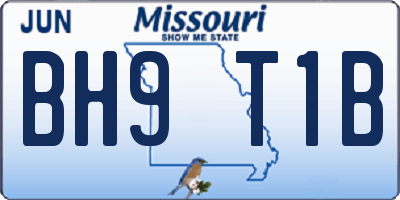MO license plate BH9T1B