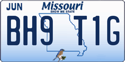 MO license plate BH9T1G