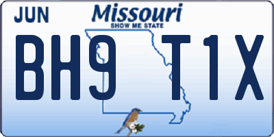 MO license plate BH9T1X