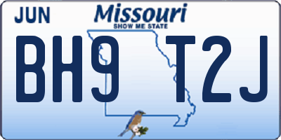 MO license plate BH9T2J