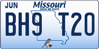 MO license plate BH9T2O