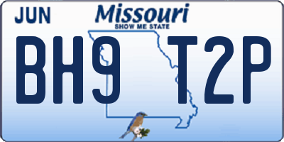 MO license plate BH9T2P