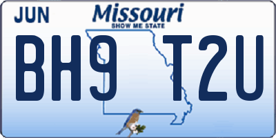 MO license plate BH9T2U