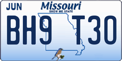 MO license plate BH9T3O