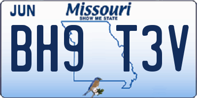MO license plate BH9T3V