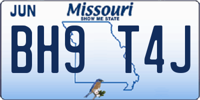 MO license plate BH9T4J