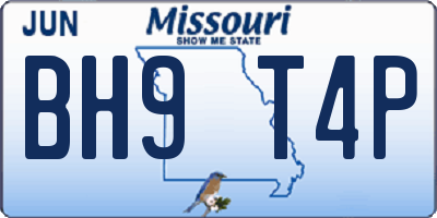 MO license plate BH9T4P