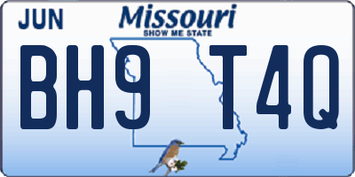 MO license plate BH9T4Q