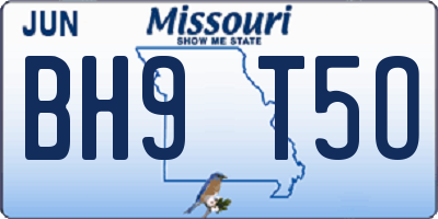 MO license plate BH9T5O