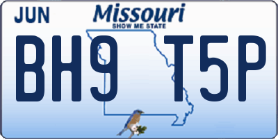 MO license plate BH9T5P