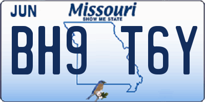 MO license plate BH9T6Y