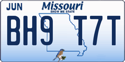 MO license plate BH9T7T