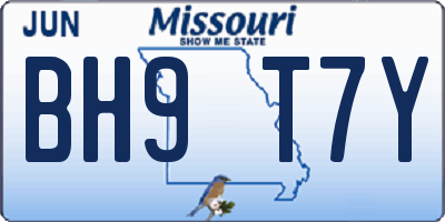 MO license plate BH9T7Y