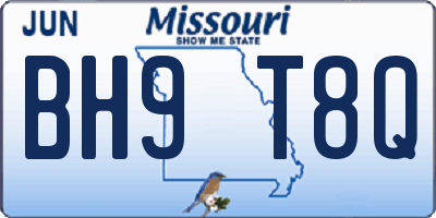 MO license plate BH9T8Q