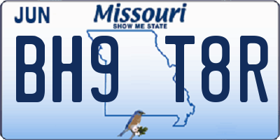 MO license plate BH9T8R