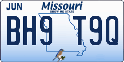 MO license plate BH9T9Q