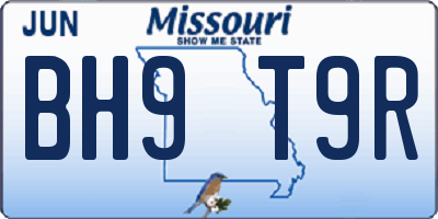 MO license plate BH9T9R