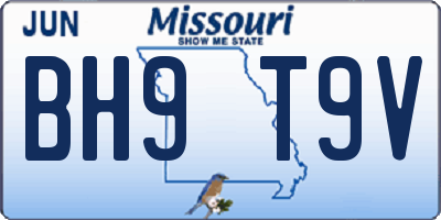 MO license plate BH9T9V
