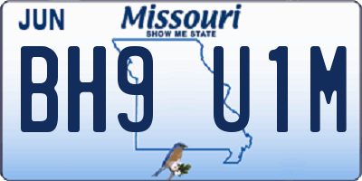 MO license plate BH9U1M