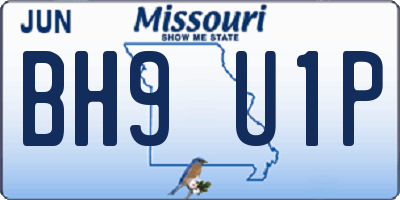 MO license plate BH9U1P