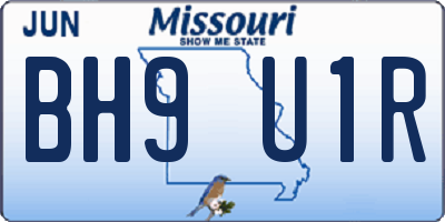 MO license plate BH9U1R
