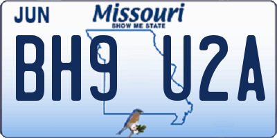MO license plate BH9U2A