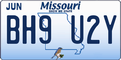 MO license plate BH9U2Y