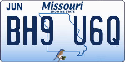 MO license plate BH9U6Q