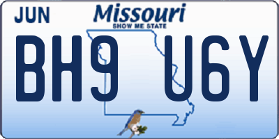 MO license plate BH9U6Y