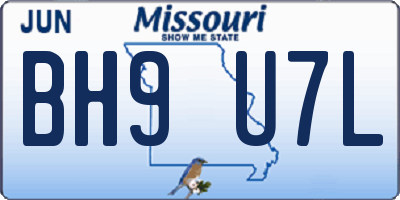 MO license plate BH9U7L