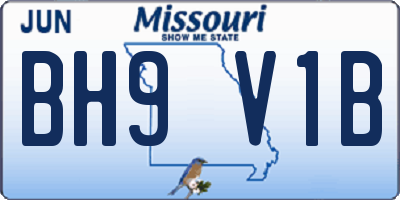 MO license plate BH9V1B
