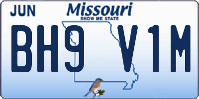 MO license plate BH9V1M
