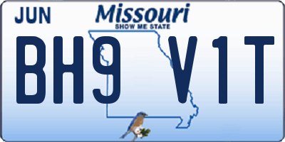 MO license plate BH9V1T