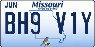 MO license plate BH9V1Y