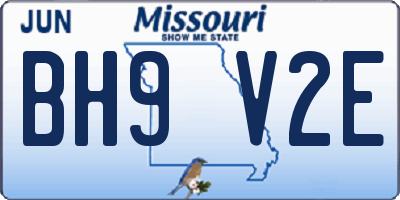 MO license plate BH9V2E