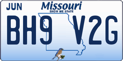 MO license plate BH9V2G