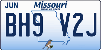 MO license plate BH9V2J