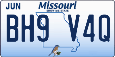 MO license plate BH9V4Q