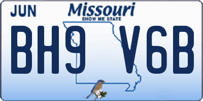 MO license plate BH9V6B