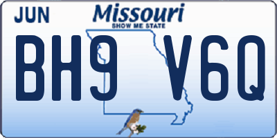 MO license plate BH9V6Q
