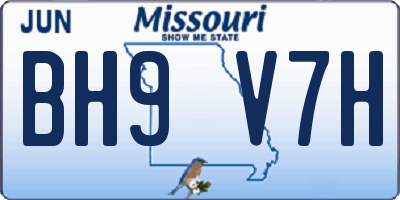 MO license plate BH9V7H
