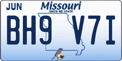 MO license plate BH9V7I