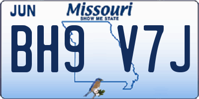 MO license plate BH9V7J