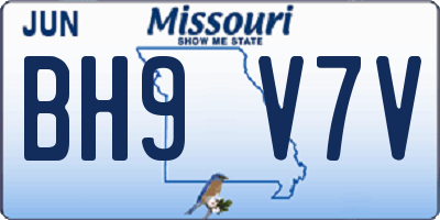 MO license plate BH9V7V