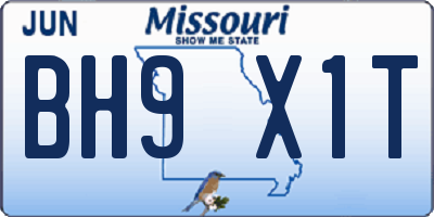 MO license plate BH9X1T